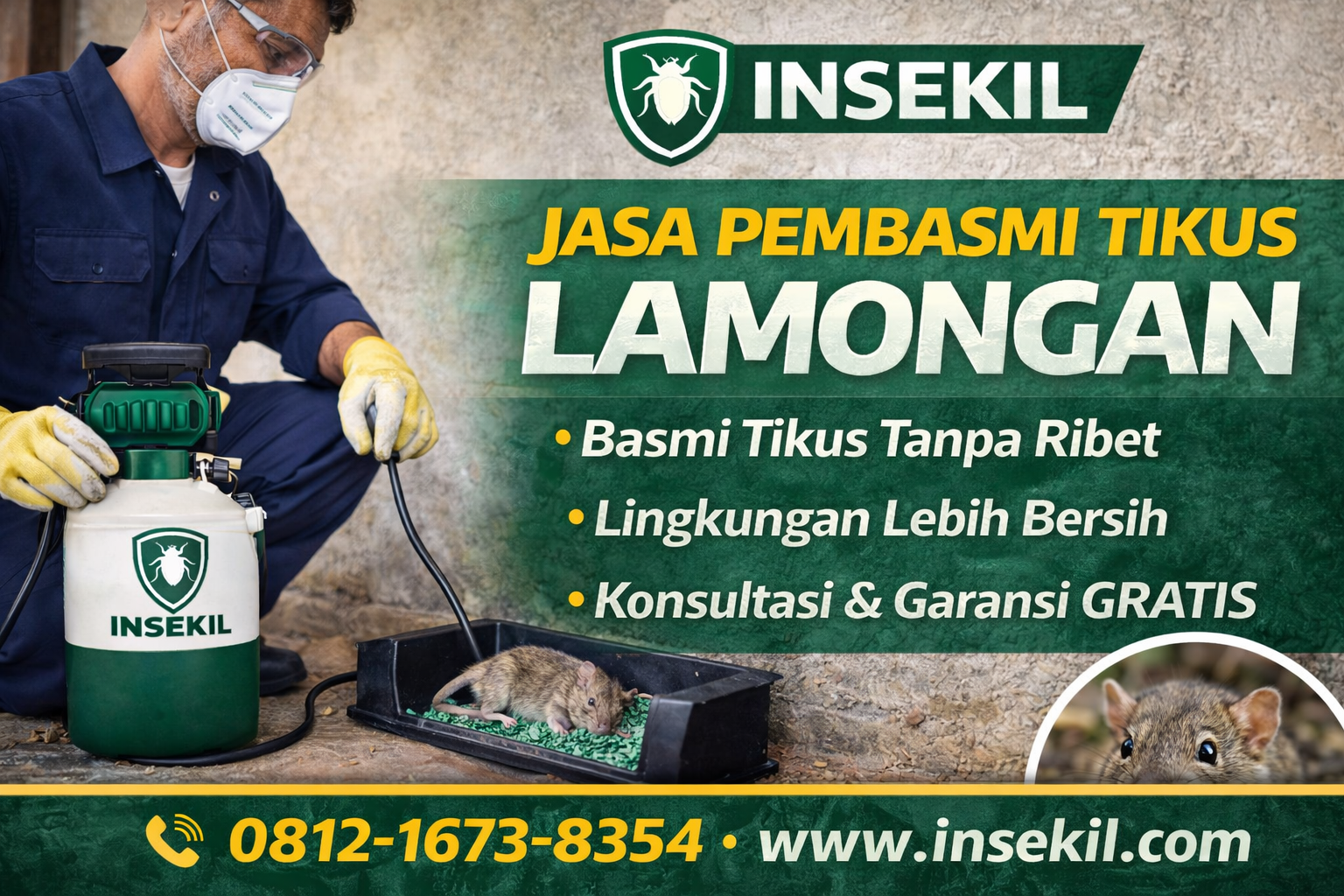 Jasa Pembasmi Tikus di Lamongan - Insekil Jasa Pembasmi Tikus Lamongan Aman, Efektif & Bergaransi